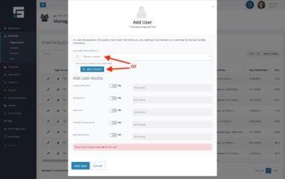 Choose a contact from the dropdown or add a contact if they are not on STRATAFOLIO yet