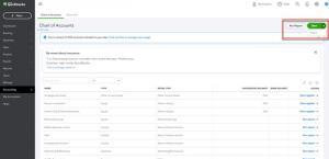 STRATAFOLIO - Select New Import for QuickBooks Chart of Accounts