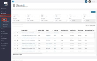 Navigate to the Leases Index View through the left-side navigation menu