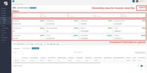 The Investor Dashboard for a Full Access Investor on STRATAFOLIO