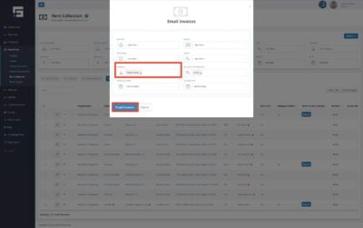 Email invoices pop-up
