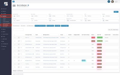 How to navigate to the Rent Collection Index Page