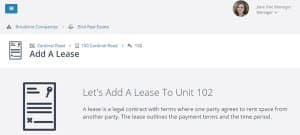 Add a lease page sections