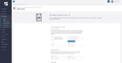 Page in STRATAFOLIO where you can add your lease details