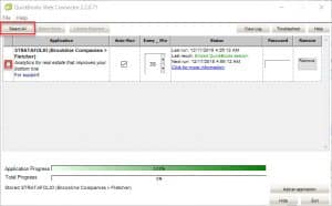 Select All accounts to synchronize in Web Connector