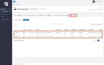Locate files in the Tenant Portal through the Files tab