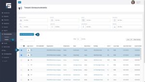 Tenant Announcement Selection in STRATAFOLIO