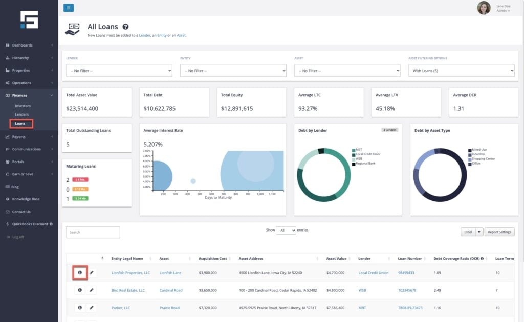 Closing a Loan on the Loan Dashboard