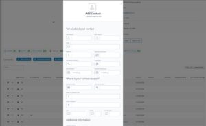 The Add a Contact pop up form