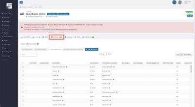 Select the Accounts tab to find the Chart of Accounts