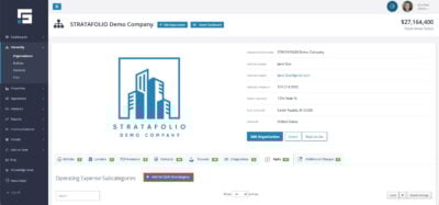 The Add An OpEx Subcategory button is found in the OpEx tab in the Organization record