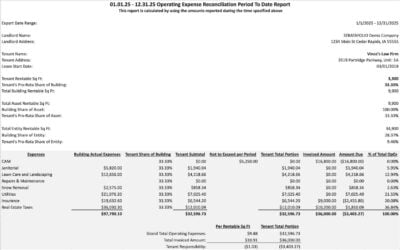 The Operating Expenses Reconciliation Report