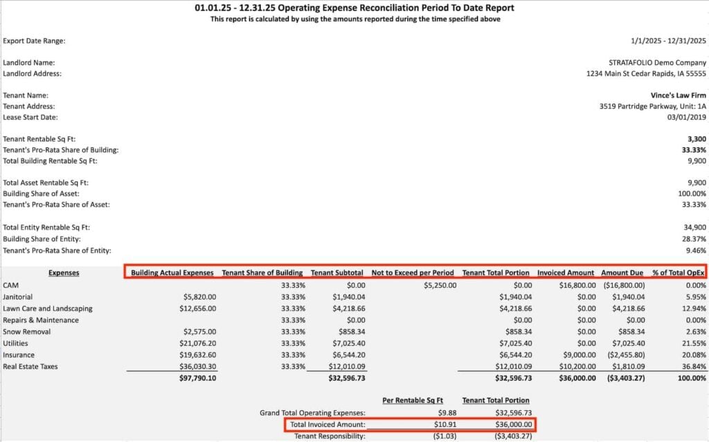 Verify the amount shown under Invoiced Amount against the amount you actually collected