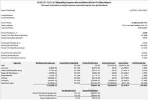 Operating Expense Reconciliation Report