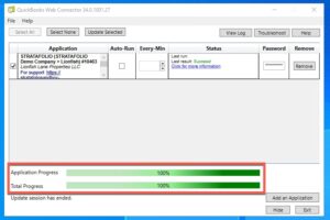 Progress Bars at 100% in Web Connector