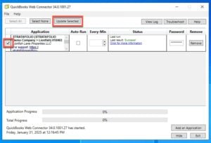 Update Selected in Web Connector