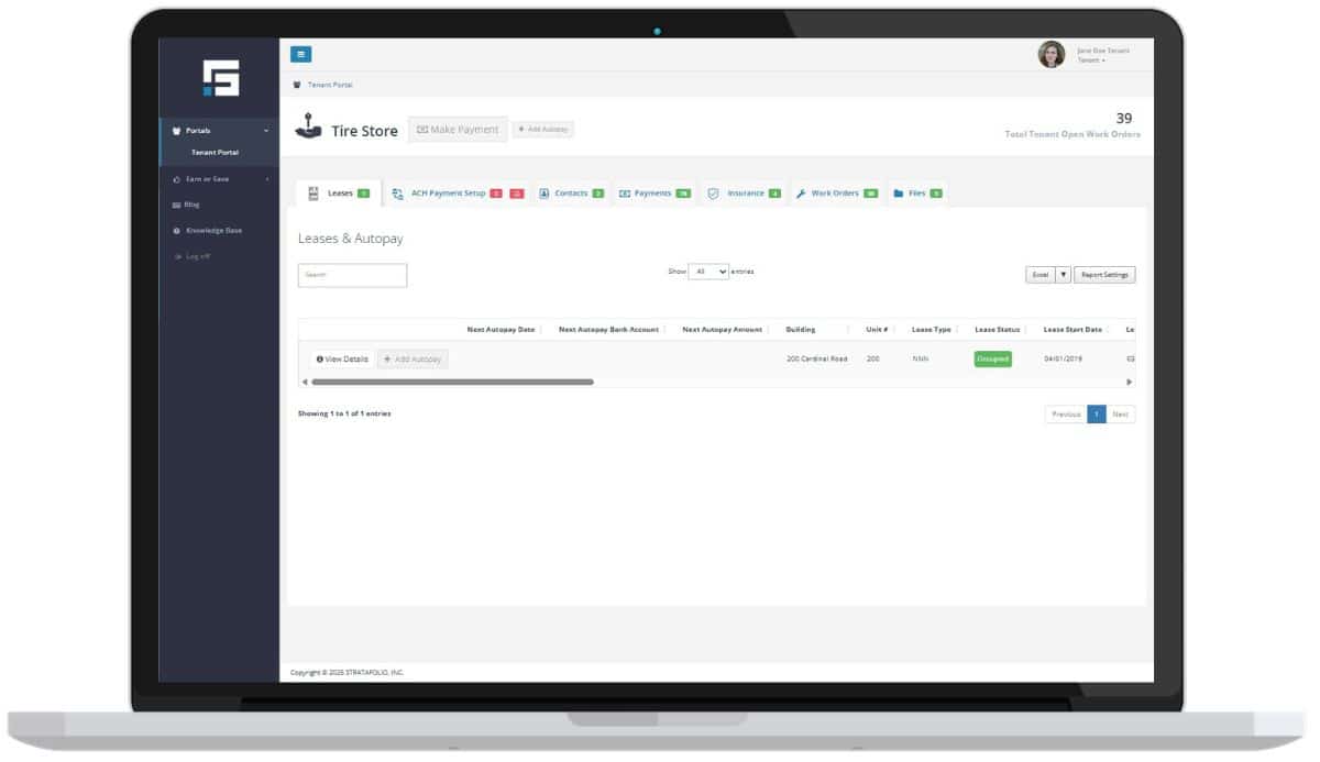 STRATAFOLIO Tenant Portal Management