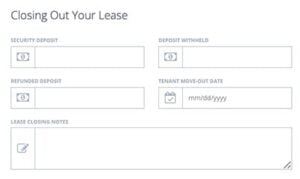 Close out the lease by entering information into the Tenant details