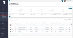 The Lease section is highlighted under Operations as well as the "i" icon of the Lease for which the COI will be added.