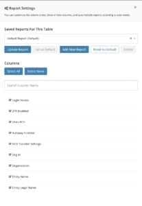 STRATAFOLIO report settings