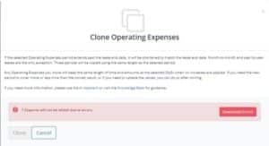 Clone OpEx pop up showing an error