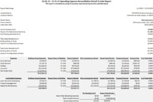 OpEx reconciliation report