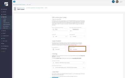 The Lease end date must be modified based on the new date on the amendment or extension