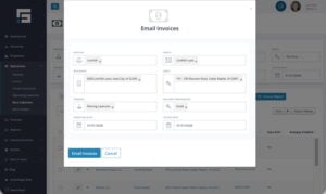 Toggle the filters to send the correct invoice through email