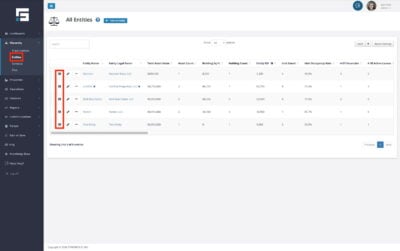 Navigate to the Entities Index View under Hierarchy in the left-side navigation menu and selec the i icon of the Lease record