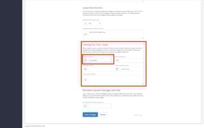 Security deposits can be finalized on the Closing Out Your Lease Header Section of the Edit Lease form