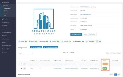 Check the Status Column in the Integrations tab to find out whether you need to resync an integration
